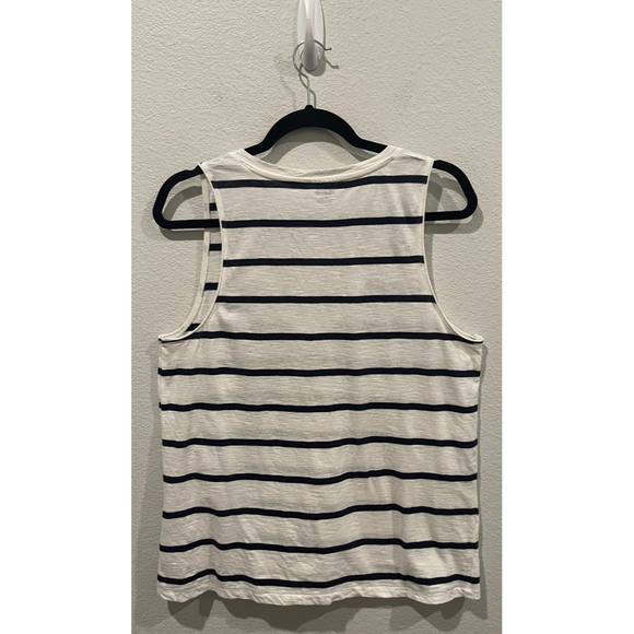 MADEWELL Navy Blue And White Striped Tank Top - Picture 3 of 3